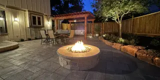 Beautiful outdoor concrete fire pit by Signature Concrete KC